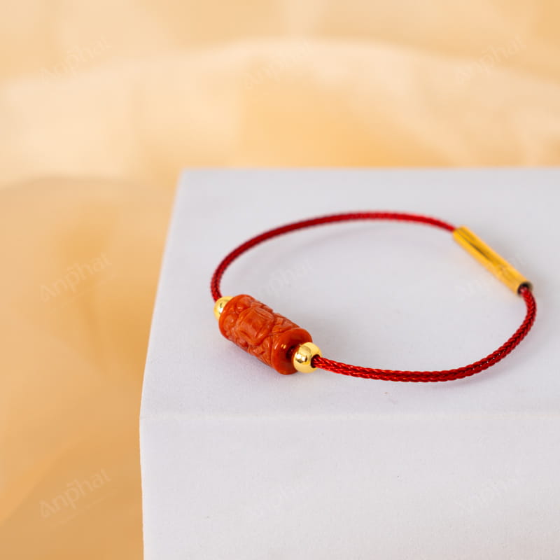 Vòng Tay Dây Cáp Lu Thống Ngọc Huyết Khắc 114-120C16-AP