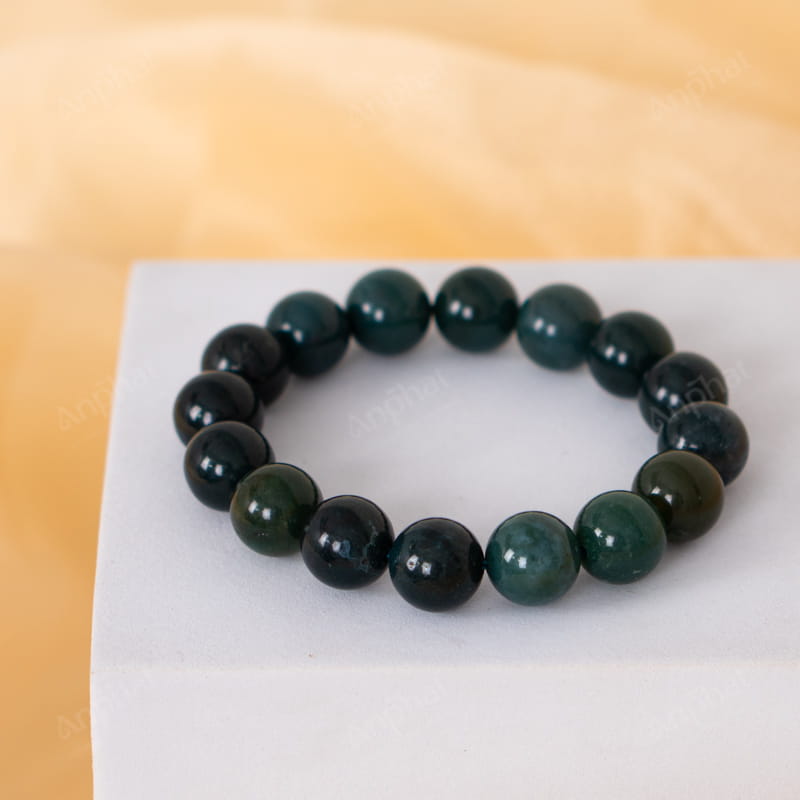 Vòng Tay Mã Não Xanh Rêu 1A 12 Ly 079-0381A-12