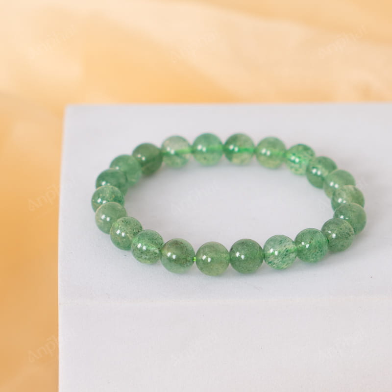 Vòng Tay Thạch Anh Dâu Tây Xanh 1A 8 Ly 079-0731A-8