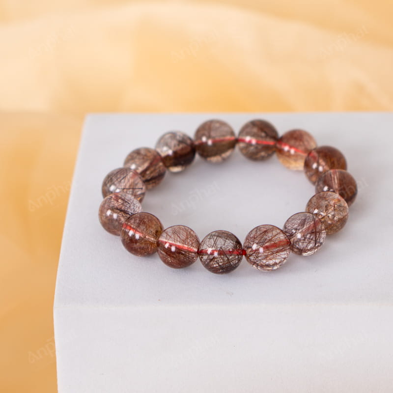 Vòng Tay Thạch Anh Tóc Đỏ 4A 12 Ly 079-0824A-12