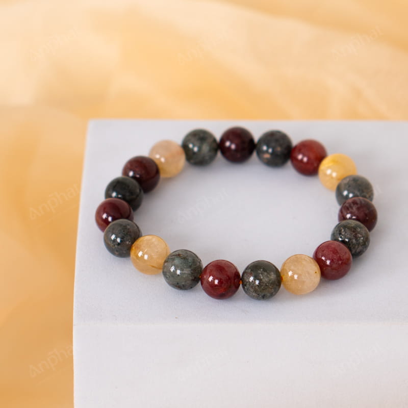 Vòng Tay Thạch Anh Tóc Tam Tài 2A 11 Ly 079-0852A-11