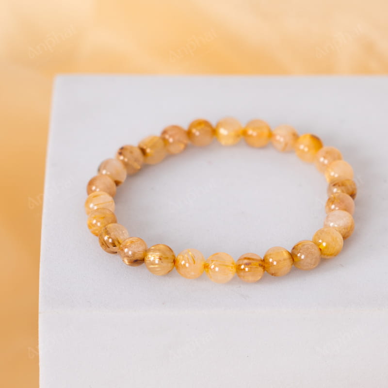 Vòng Tay Thạch Anh Tóc Vàng 1A 7 Ly 079-0861A-7