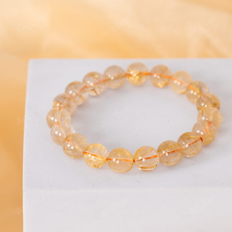 Vòng Tay Thạch Anh Tóc Vàng 4A 10 Ly 079-0864A-10