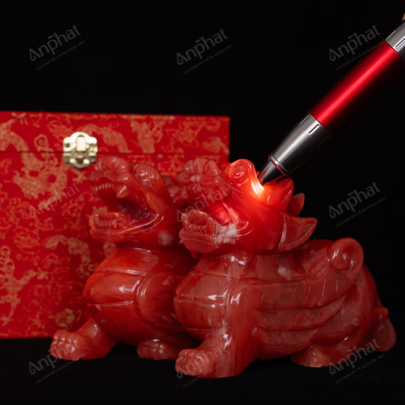 Cặp Tỳ Hưu Núi Lửa Đỏ 1A 20cm 047-0591A-20