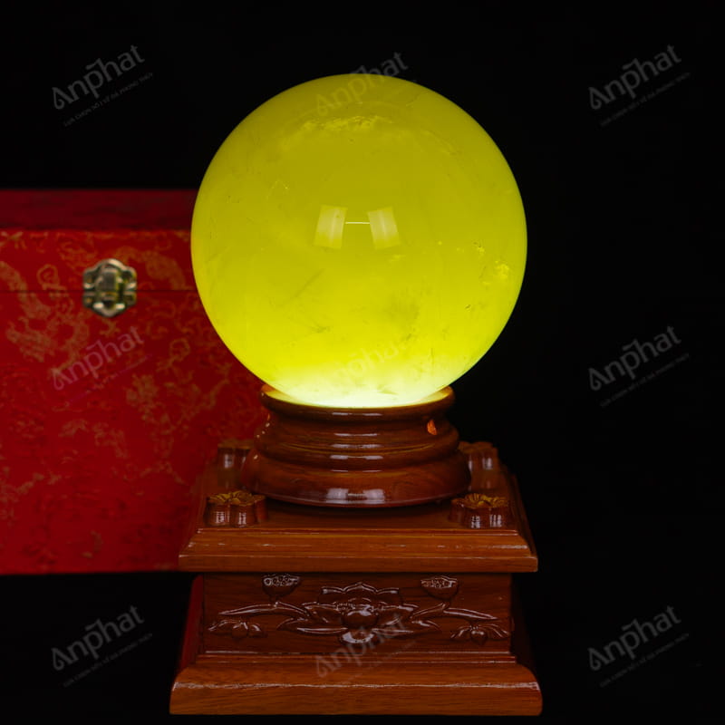 Quả Cầu Thạch Anh Vàng 3A 5,23kg 011-0913A-5,23
