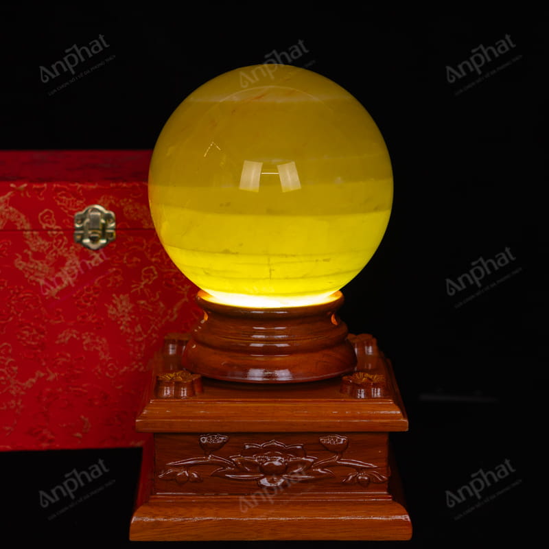 Quả Cầu Thạch Anh Vàng 5A 4,69kg 011-0915A-4,69