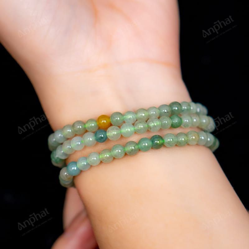 Vòng Tay Ngọc Jade Đa Bảo 3A Cuốn 3 Vòng 5 Ly 080-1473A-5