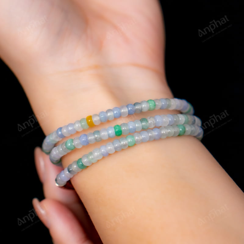 Vòng Tay Ngọc Jade Đa Bảo 5A Cuốn 3 Vòng 4,5 Ly 080-1475A-4,5