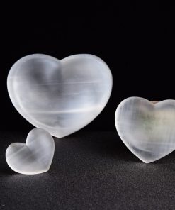 Đá Thanh Tẩy Selenite Hình Đĩa Trái Tim 6,5cm 155-178T40-6,5