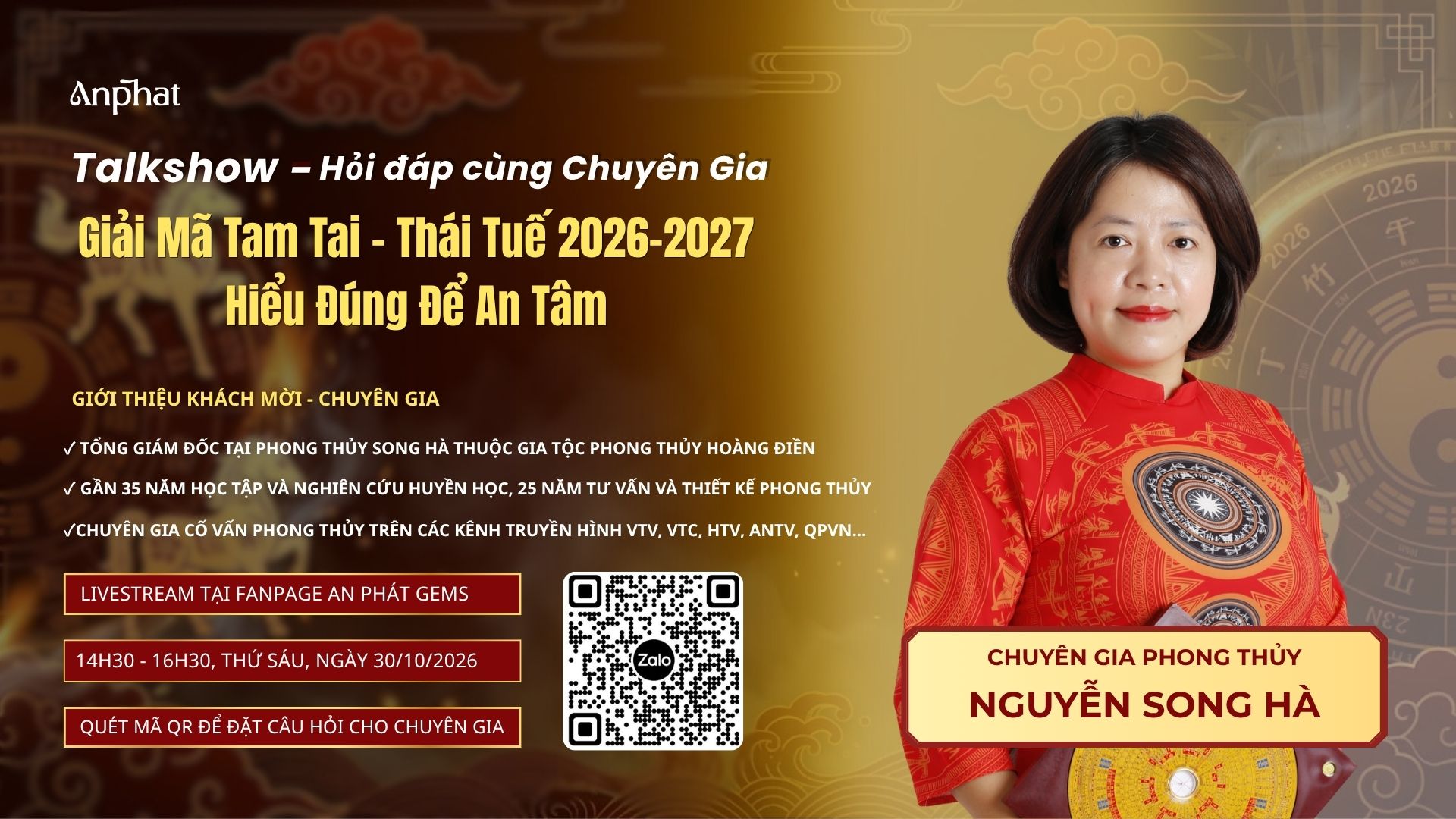 TALKSHOW: “GIẢI MÃ TAM TAI – THÁI TUẾ 2026–2027: HIỂU ĐÚNG ĐỂ AN TÂM”